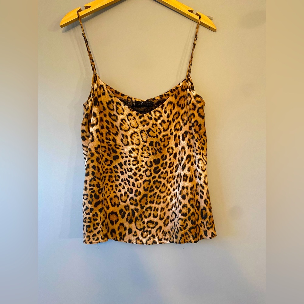 NEW ZARA TRF collection Medium leopard animal pattern lace camisole tank top